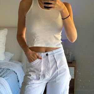 White Cargo Pant Jeans (with slight flare at the bottom)